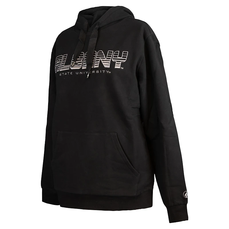 Men's FISLL  Black Albany State Golden Rams Puff Print Sliced Pullover Hoodie