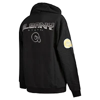 Men's FISLL  Black Albany State Golden Rams Puff Print Sliced Pullover Hoodie