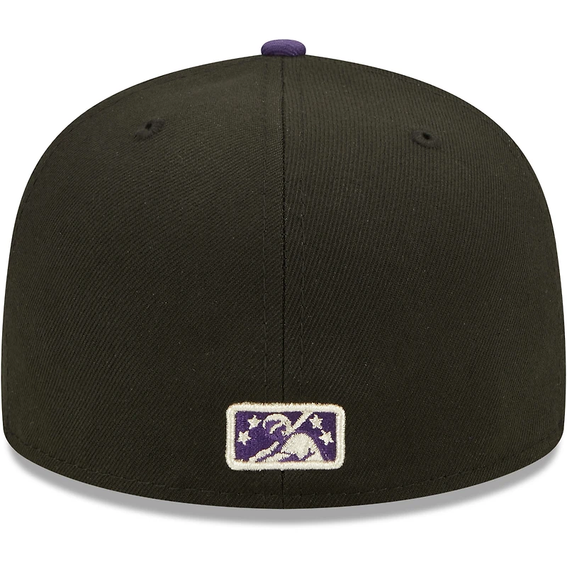 Men's New Era Black Albuquerque Isotopes Alternate Logo 2 Authentic Collection 59FIFTY Fitted Hat