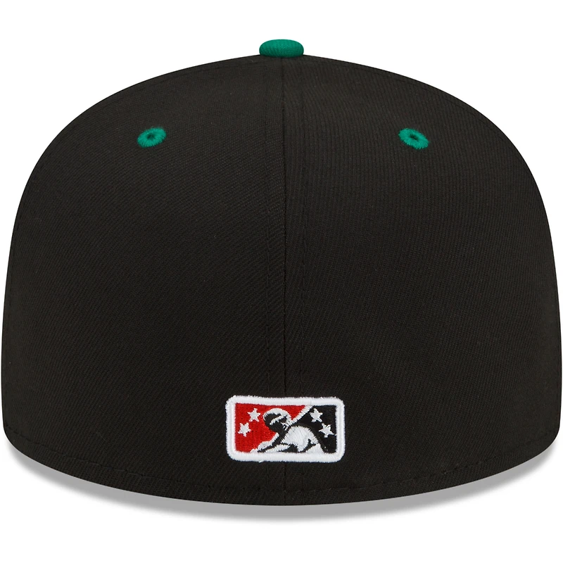 Men's New Era Black Albuquerque Isotopes Green Chile Cheeseburgers Theme Night 59FIFTY Fitted Hat