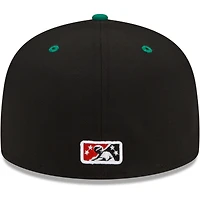 Men's New Era Black Albuquerque Isotopes Green Chile Cheeseburgers Theme Night 59FIFTY Fitted Hat