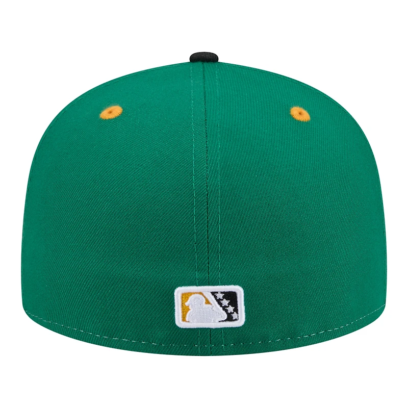 Casquette ajustée New Era 59FIFTY blanche et noire pour homme, édition spéciale soirées thématiques des ligues mineures Isotopes d'Albuquerque