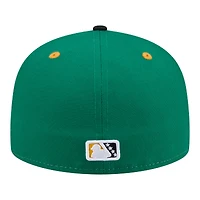 Casquette ajustée New Era 59FIFTY blanche et noire pour homme, édition spéciale soirées thématiques des ligues mineures Isotopes d'Albuquerque