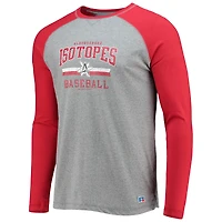 T-shirt de baseball à manches longues Albuquerque Isotopes rouge/gris chiné pour homme