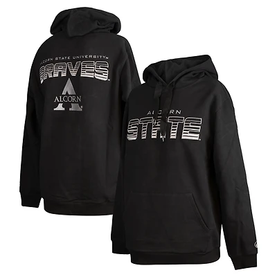 Sweat à capuche FISLL noir Alcorn State Braves Puff Print pour hommes