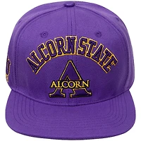 Casquette Snapback Pro Standard violette pour homme avec logo Arch Over des Alcorn State Braves