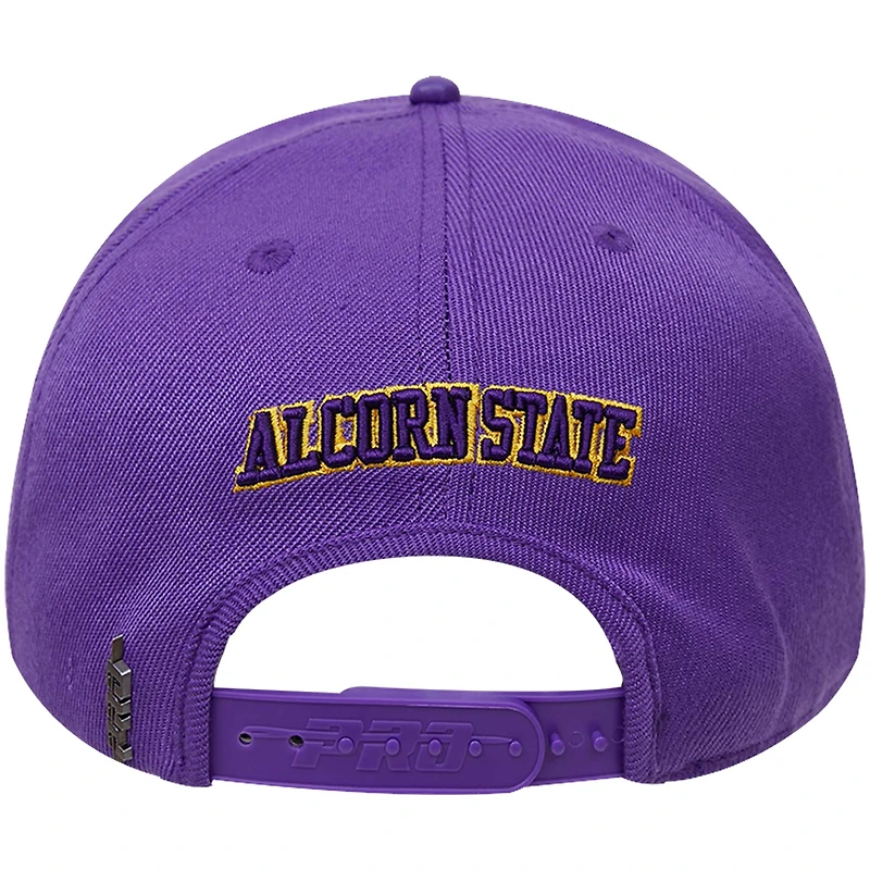 Men's Pro Standard Purple Alcorn State Braves Arch Over Logo Snapback Hat