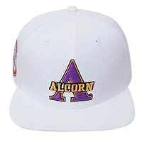 Men's Pro Standard White Alcorn State Braves Primary Logo Wool Snapback Hat