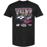 T-shirt noir à damier pour homme Alex Bowman, Ally, Series éliminatoires NASCAR Cup 2025