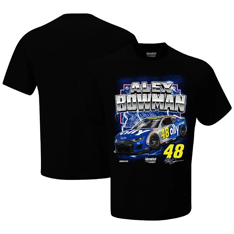 T-shirt noir de la collection Hendrick Motorsports Team pour hommes, allié d'Alex Bowman, Darlington