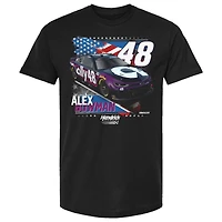 T-shirt patriotique pour homme de la collection Hendrick Motorsports Team, noir, avec le logo Alex Bowman Ally