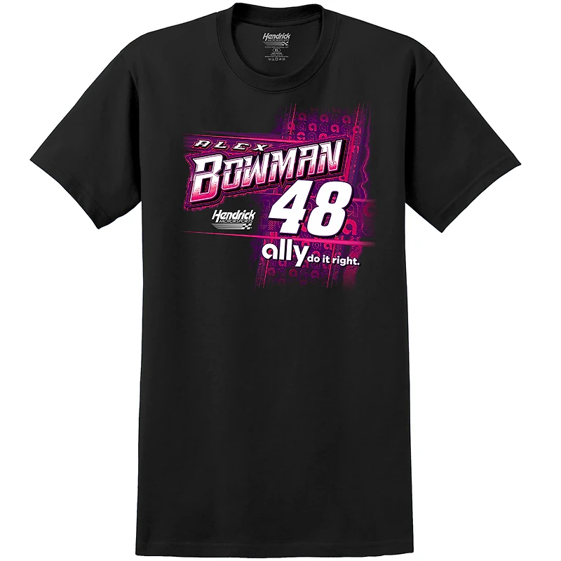 T-shirt violet pour homme de la collection Hendrick Motorsports Team avec voiture Alex Bowman
