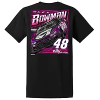 T-shirt noir pour homme de la collection Hendrick Motorsports Team avec voiture Alex Bowman
