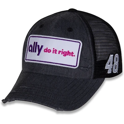 Collection Hendrick Motorsports Team pour homme Noir Alex Bowman Retro Patch Snapback Casquette réglable