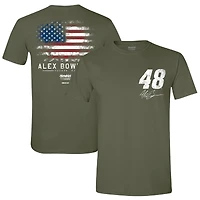 T-shirt vert pour homme avec drapeau Alex Bowman de la collection Hendrick Motorsports Team