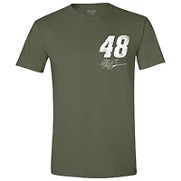 T-shirt vert pour homme avec drapeau Alex Bowman de la collection Hendrick Motorsports Team