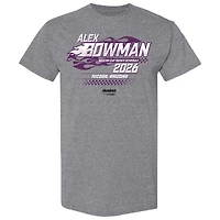 Men's Hendrick Motorsports Team Collection  Heather Charcoal Alex Bowman 2026 NASCAR Schedule T-Shirt