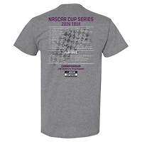 Men's Hendrick Motorsports Team Collection  Heather Charcoal Alex Bowman 2026 NASCAR Schedule T-Shirt