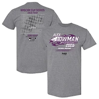 Men's Hendrick Motorsports Team Collection  Heather Charcoal Alex Bowman 2026 NASCAR Schedule T-Shirt