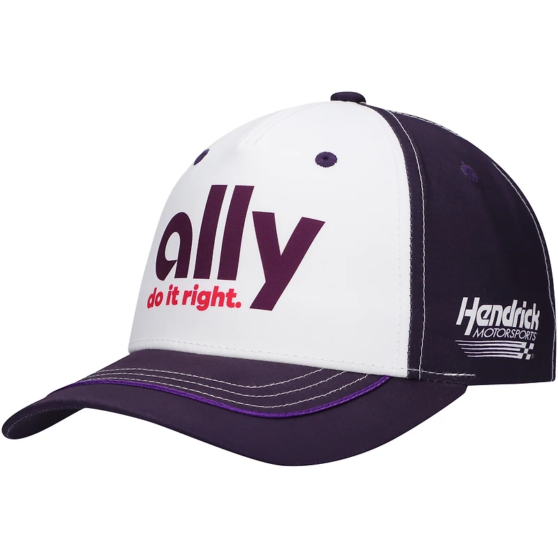 Collection de l'équipe Hendrick Motorsports pour hommes, blanc/violet, uniforme Alex Bowman Ally, chapeau réglable