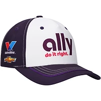 Collection de l'équipe Hendrick Motorsports pour hommes, blanc/violet, uniforme Alex Bowman Ally, chapeau réglable
