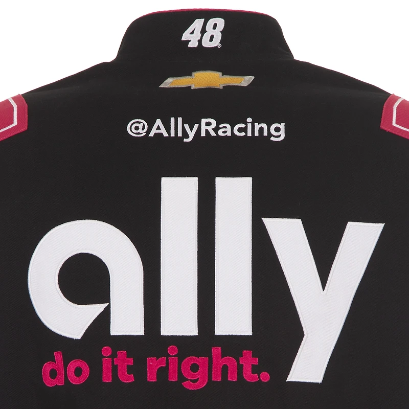 Veste d'uniforme en sergé à boutons-pression Alex Bowman Ally noire JH Design pour homme