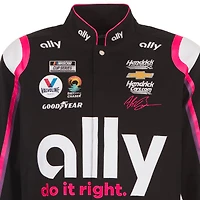 Men's JH Design Black Alex Bowman ally Twill Driver Uniform Full-Snap Jacket