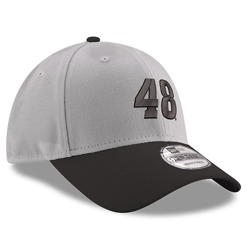 Casquette ajustable Alex Bowman 9FORTY Snapback New Era pour homme, gris/noir