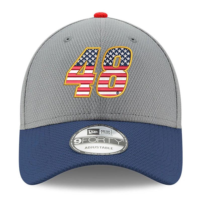 Men's New Era  Gray/Navy Alex Bowman Salute 9FORTY Adjustable Hat