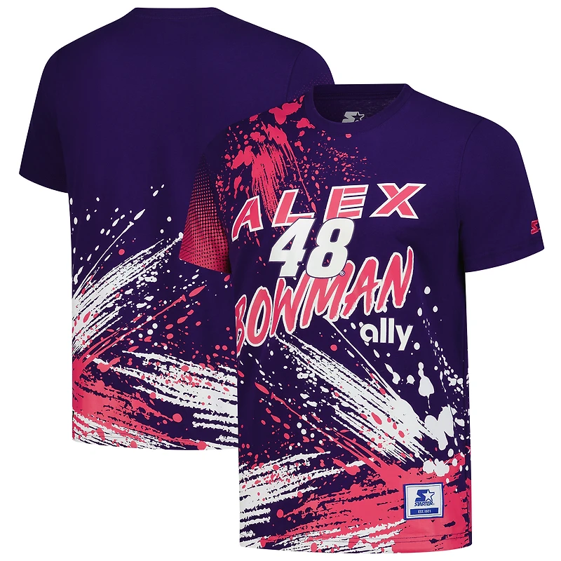 T-shirt violet pour homme Alex Bowman Touchdown Extreme