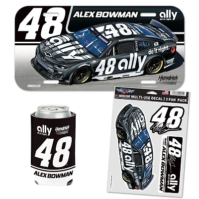 Pack de fans WinCraft Alex Bowman Ally Darlington Throwback en trois pièces