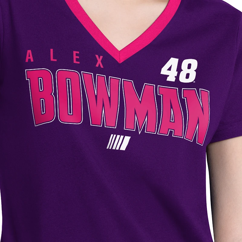 Women's G-III 4Her by Carl Banks  Purple Alex Bowman Best Team V-Neck T-Shirt
