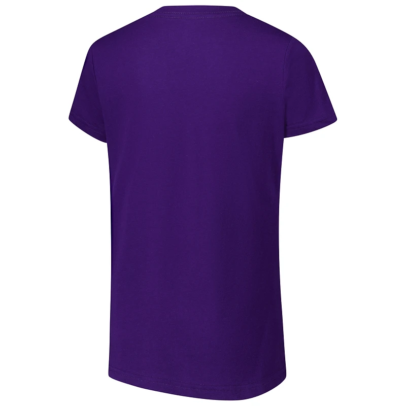 T-shirt à col en V violet G-III 4Her de Carl Banks pour femme avec le slogan Alex Bowman Strategy
