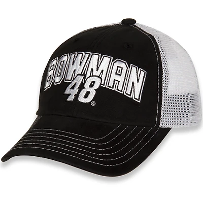 Women's Hendrick Motorsports Team Collection Black/White Alex Bowman Name & Number Adjustable Hat