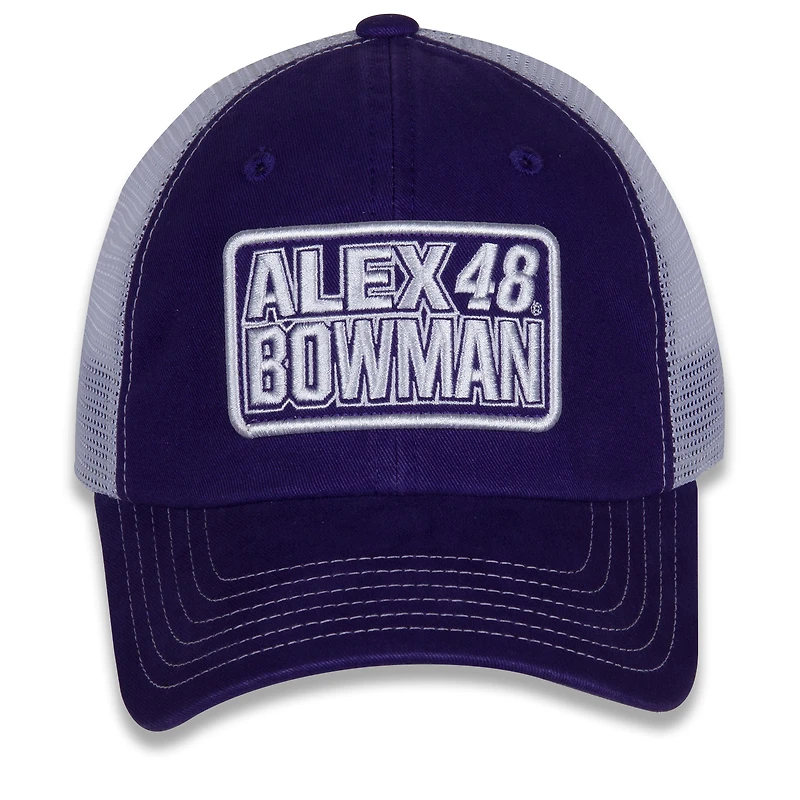 Women's Hendrick Motorsports Team Collection Purple/White Alex Bowman Name & Number Patch Adjustable Hat