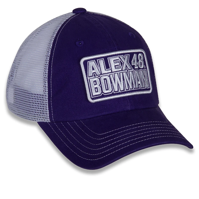 Women's Hendrick Motorsports Team Collection Purple/White Alex Bowman Name & Number Patch Adjustable Hat