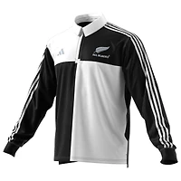 All Blacks adidas 2024/25 Long Sleeve Polo Jersey - Black