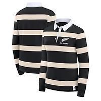 Polo rayé à manches longues All Blacks Fanatics - Noir Femme