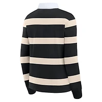 Polo rayé à manches longues All Blacks Fanatics - Noir Femme