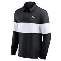 Polo rayé à manches longues All Blacks Fanatics - Noir