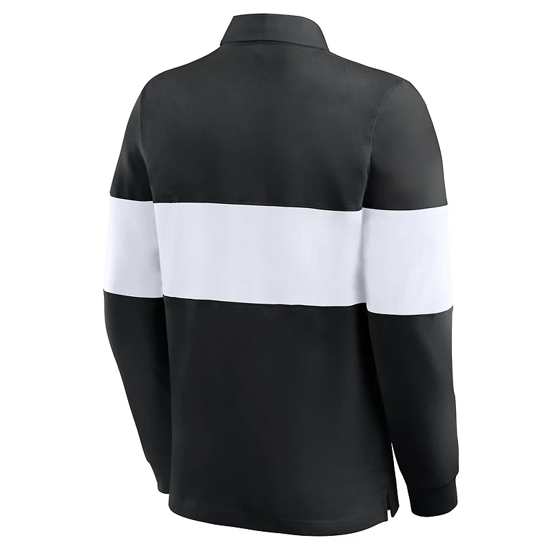Polo rayé à manches longues All Blacks Fanatics - Noir