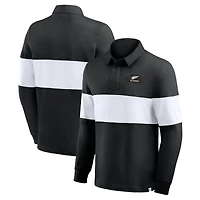 Polo rayé à manches longues All Blacks Fanatics - Noir