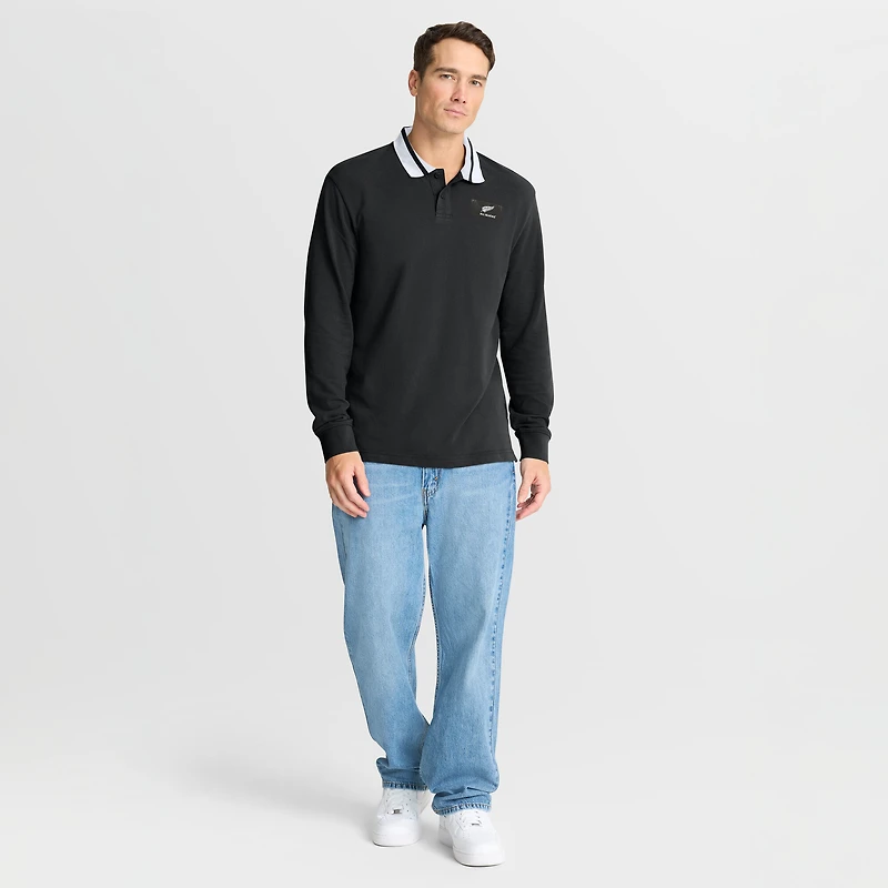 Polo à manches longues All Blacks Fanatics Tipped - Noir