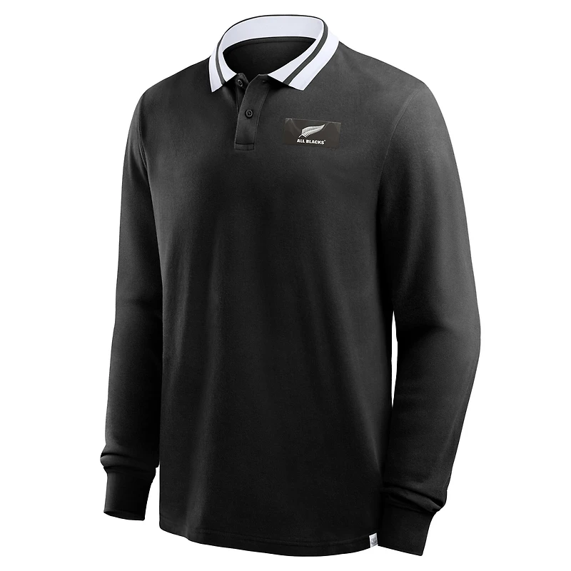 Polo à manches longues All Blacks Fanatics Tipped - Noir