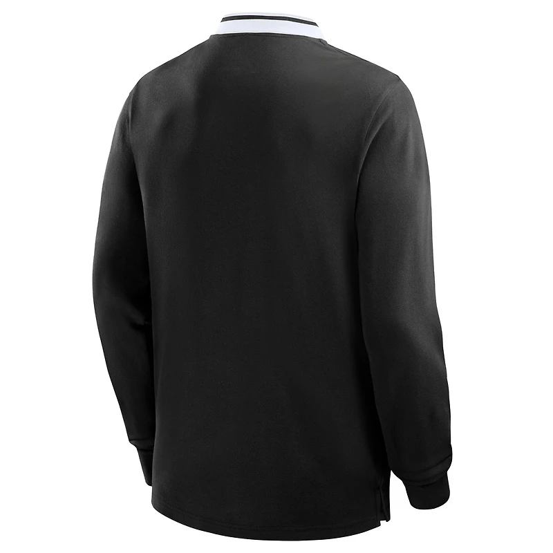 Polo à manches longues All Blacks Fanatics Tipped - Noir