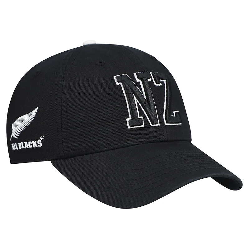 Men's '47 Black All Blacks Generic Mass Clique Clean Up Adjustable Hat