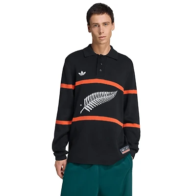 Maillot de rugby à manches longues adidas All Blacks pour homme - Noir