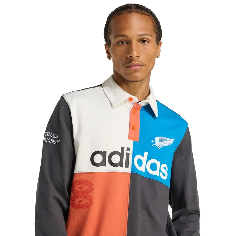 Maillot de rugby à manches longues adidas All Blacks pour homme - Noir