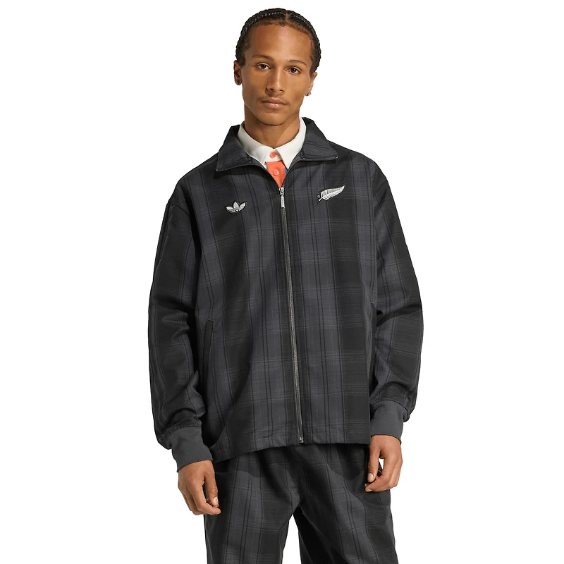 Veste zippée adidas Plaid Firebird All Blacks pour homme - Noir