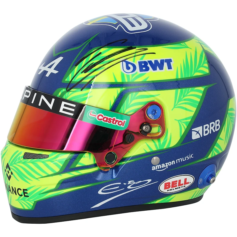 Casque de l'écurie BWT Alpine F1 Team, autographié par Esteban Ocon, Grand Prix du Brésil, échelle 1:2